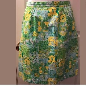LILLY PULITZER SKIRT Koala Sun Patchwork Turquoise